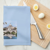 Vaticaanstad vanuit Tiber River textVATICAN Theedoek (Quarter Fold)