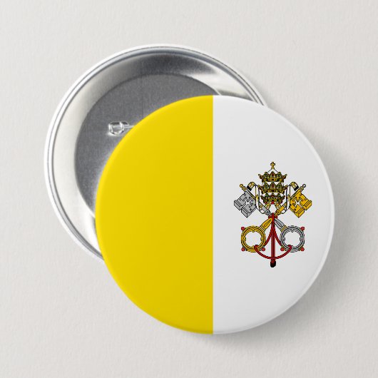 Vaticaanstad Vlag Ronde Button 7,6 Cm (Voorkant /achterkant)