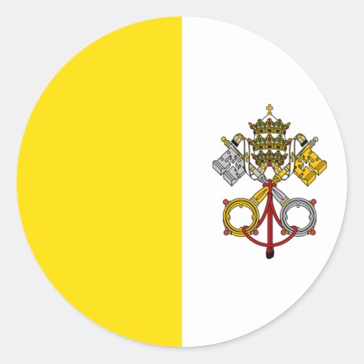 Vaticaanstad Vlag Ronde Sticker (Voorkant)