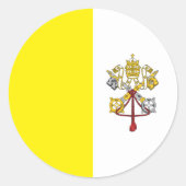 Vaticaanstad Vlag Ronde Sticker (Voorkant)