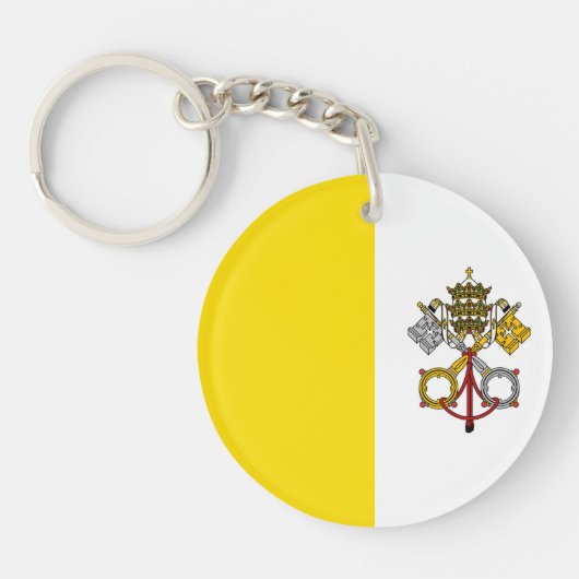 Vaticaanstad Vlag Sleutelhanger (Voorkant)