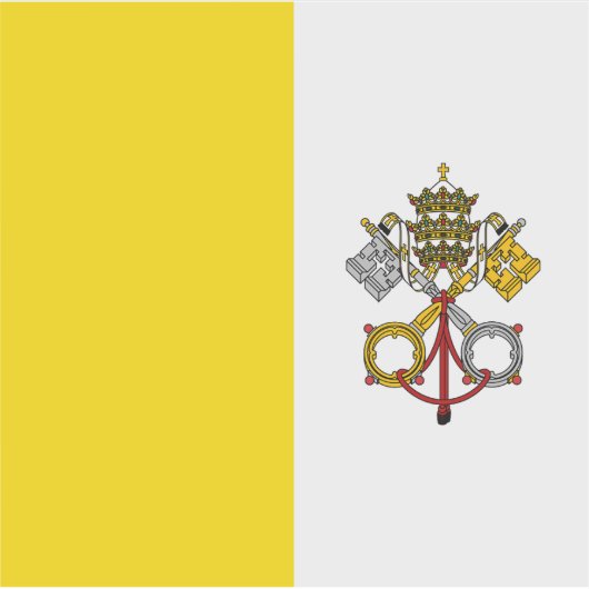 Vaticaanstad Vlag Sticker (Voorkant)