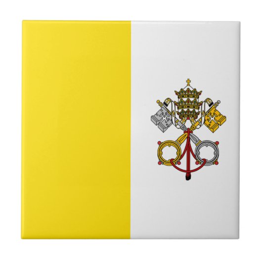 Vaticaanstad Vlag Tegeltje (Voorkant)