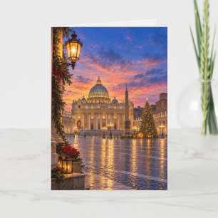 Vaticaanstad Witte Kerstmis Feestdagen Kaart