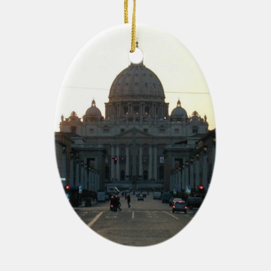 Vaticaanuitzichten Keramisch Ornament (Achterkant)