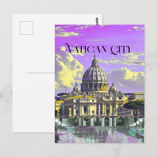 Vatican City Travel Postcard, Vatican City Postcar Briefkaart (Voorkant / Achterkant)