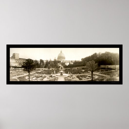 Vatican Garden Rome Foto 1909 Poster (Voorkant)