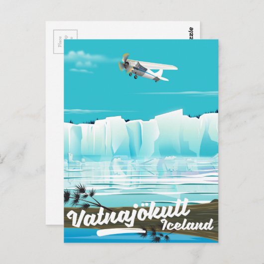Vatnajökull ijsland reisposter briefkaart (Voorkant / Achterkant)