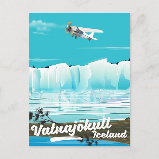 Vatnajökull ijsland reisposter briefkaart (Voorkant)