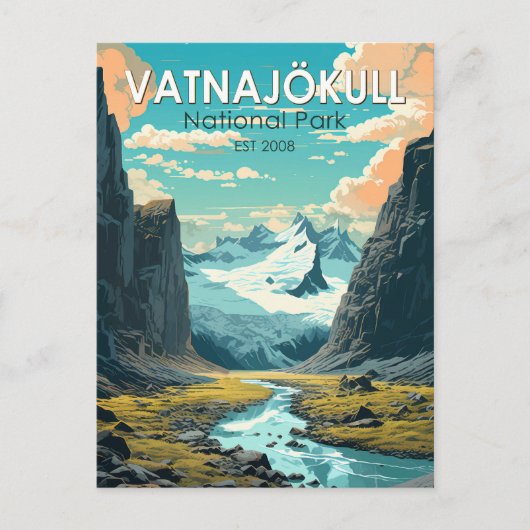 Vatnajokull Nationaal Park IJsland Reizen Briefkaart (Voorkant)