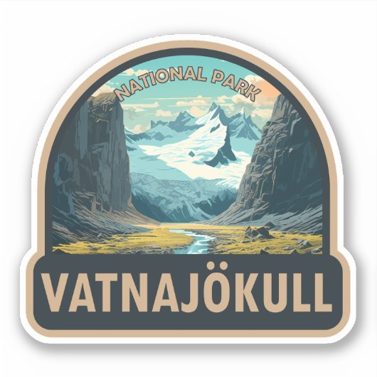 Vatnajokull Nationaal Park IJsland Reizen  Sticker (Voorkant)