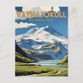Vatnajokull National Park Vintage Travel Poster Briefkaart