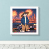 Vato Lobo Op 4 juli Canvas Afdruk (Insitu (Houten vloer))