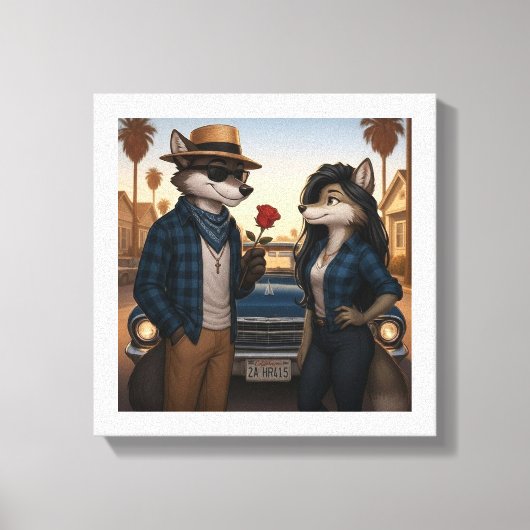 Vato Lobo "Valentijnen" Canvas Afdruk (Voorkant)
