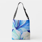 Vattenfärgen Persian Blue Flower Petals Mönster Crossbody Tas (Achterkant)
