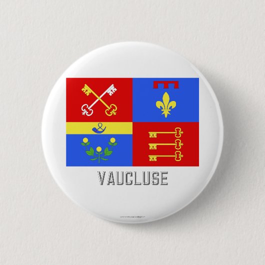 Vaucluse vlag met naam ronde button 5,7 cm (Voorkant)