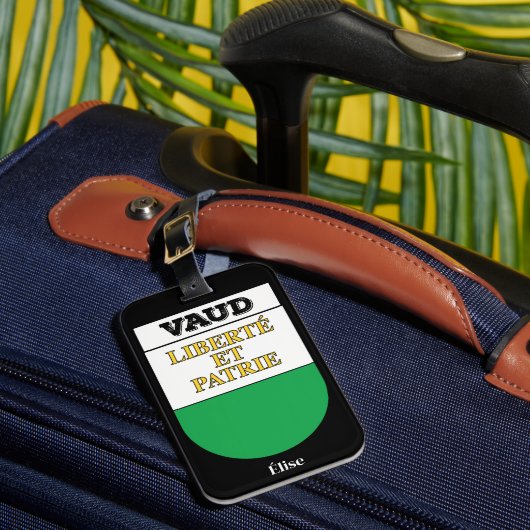 Vaud, Zwitserland | Zwitserse vuurwapenschild Bagagelabel (Voorkant Insitu 1)