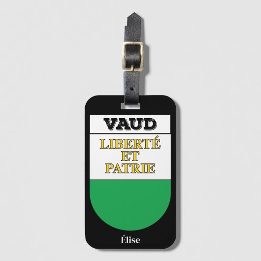 Vaud, Zwitserland | Zwitserse vuurwapenschild Bagagelabel (Voorkant (verticaal))