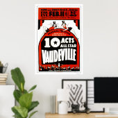 Vaudeville All Star 1938 WPA Poster (Thuiskantoor)