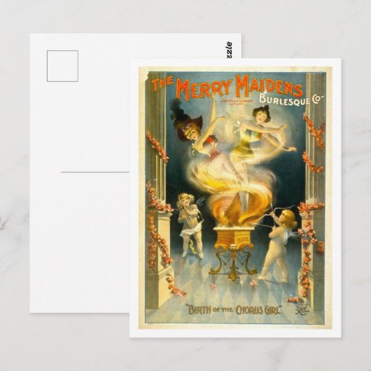 Vaudeville Chorus Girl Advertentie Briefkaart (Voorkant / Achterkant)