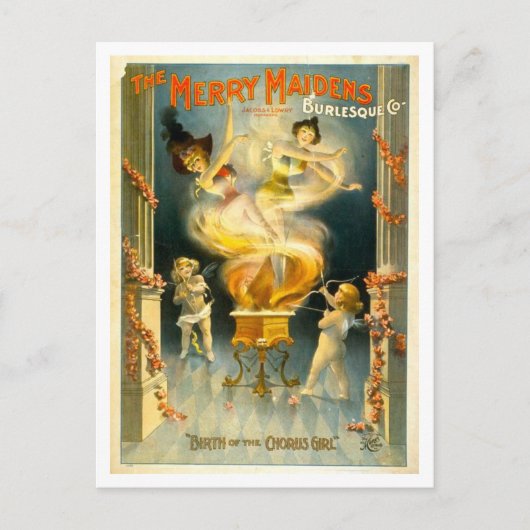 Vaudeville Chorus Girl Advertentie Briefkaart (Voorkant)