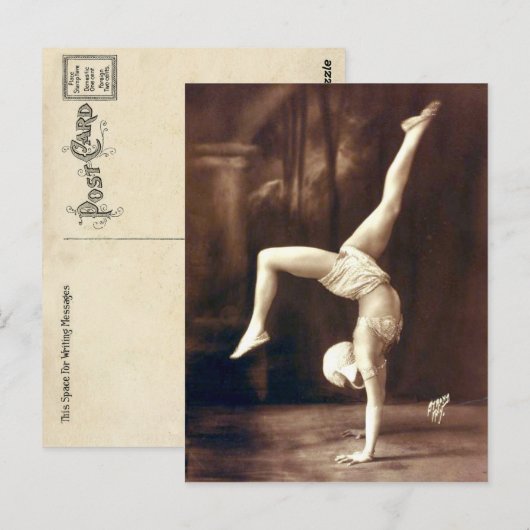  Vaudeville Circus Handstand Dancer Briefkaart (Voorkant / Achterkant)