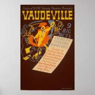 Vaudeville het Poster van de  Theater van WPA