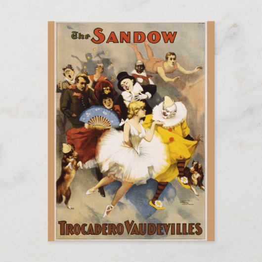 Vaudeville - The Sandow - Trocadero Vaudevilles Briefkaart (Voorkant)