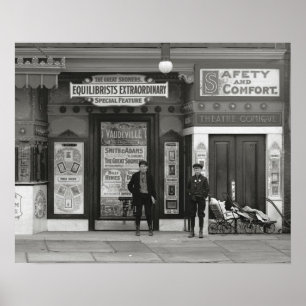 Vaudeville Theater, 1910. Oude foto Poster