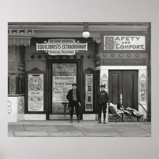 Vaudeville Theater, 1910. Oude foto Poster (Voorkant)