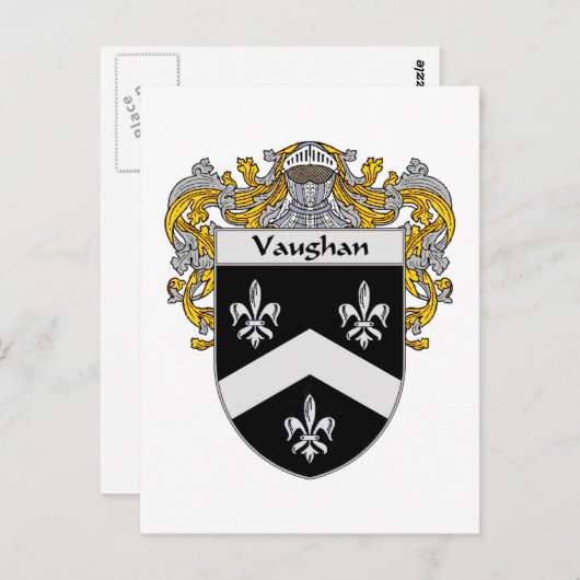 Vaughan wapenschild (Mantled) Briefkaart (Voorkant / Achterkant)