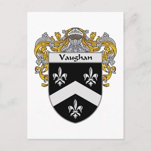 Vaughan wapenschild (Mantled) Briefkaart (Voorkant)