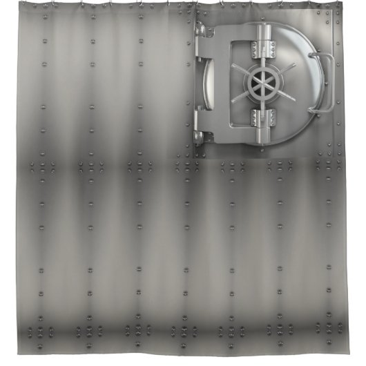 vault door zilver douchegordijn (Voorkant)