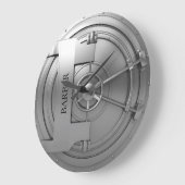 vault door zilver grote klok (Hoek)