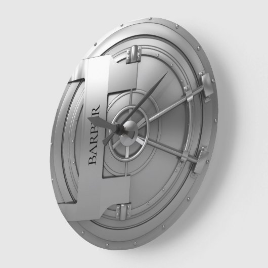 vault door zilver grote klok (Hoek)