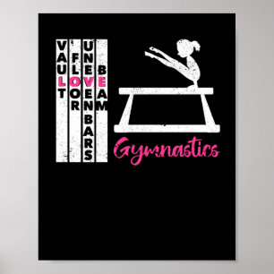 vault floor uneven bars beam gymnastics funny poster