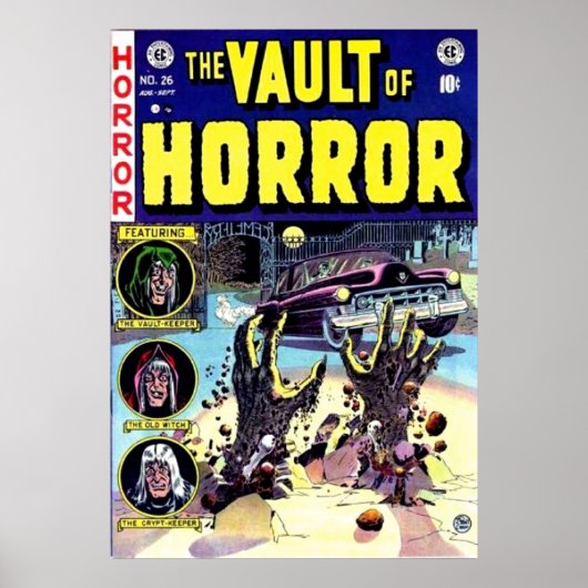 Vault met Horror Comic Book Art  Poster (Voorkant)