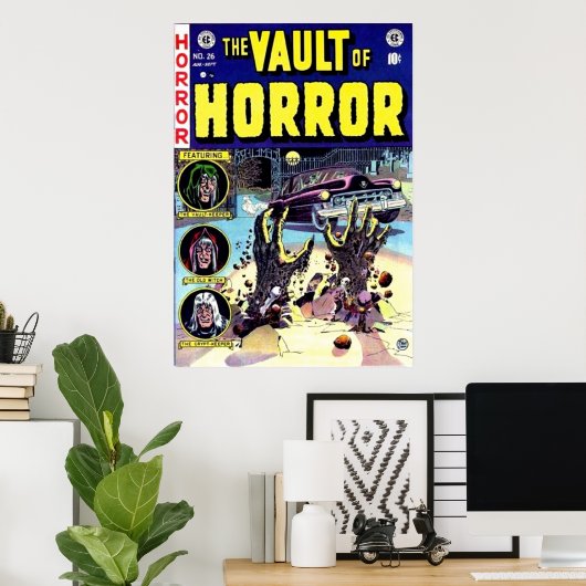 Vault met Horror Comic Book Art  Poster (Thuiskantoor)