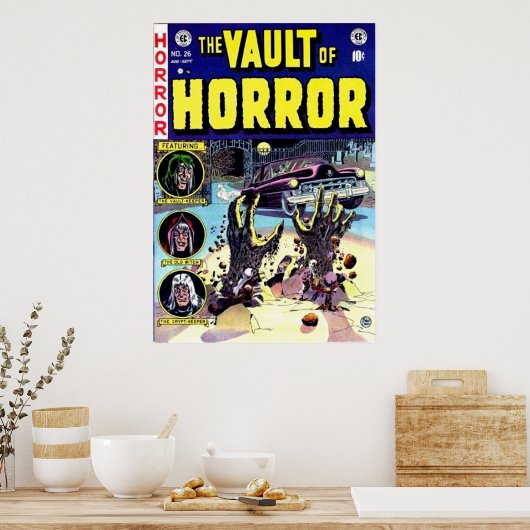 Vault met Horror Comic Book Art  Poster (Keuken)
