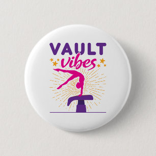 Vault Vibes Gymnastics Gymnast Girls Ronde Button 5,7 Cm