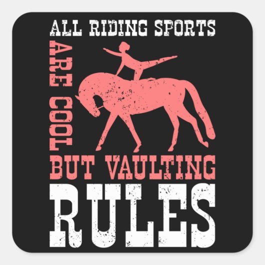 Vaulters Horse Equestrian Vierkante Sticker (Voorkant)
