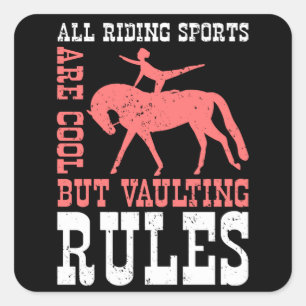 Vaulters Horse Equestrian Vierkante Sticker
