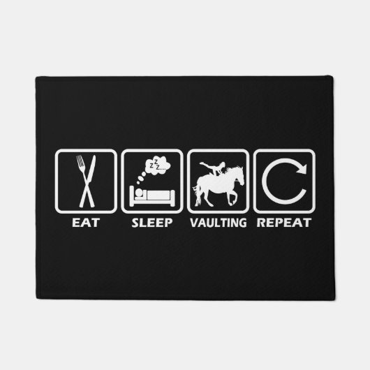 Vaulting Horse Eat Sleep Repeat for Equestrian Deurmat (Voorkant)