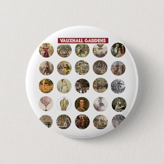 Vauxhall Gardens Ronde Knop Button 5,7 Cm (Voorkant)