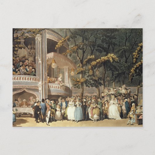 Vauxhall Gardens van Ackermann Briefkaart (Voorkant)
