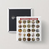 Vauxhall Gardens Vierkante Knop Button 5,1 Cm (Voorkant /achterkant)