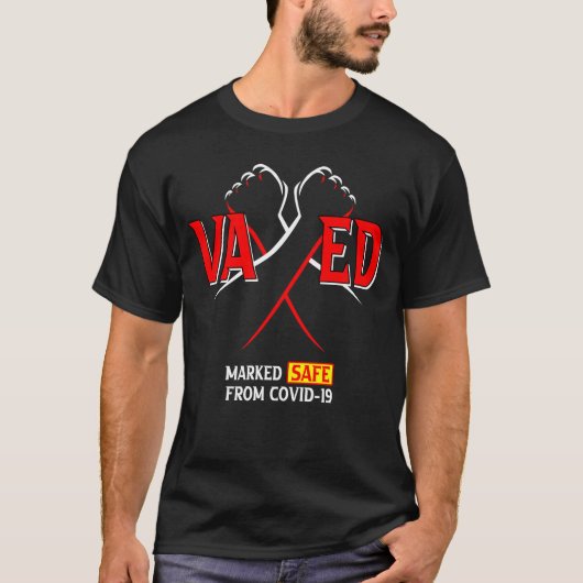 VAXED - Gevaccineerd - Gemarkeerd veilig tegen COV T-shirt (Voorkant)