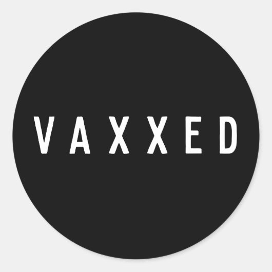 Vaxel | Zwart-wit gevaccineerd covid Ronde Sticker (Voorkant)