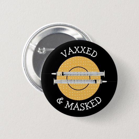 Vaxxed en maskerd tegen Covid-19 Ronde Button 5,7 Cm (Voorkant /achterkant)