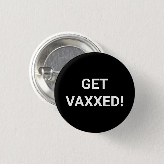 Vaxxed zwarte witte aangepaste pinknop ronde button 3,2 cm (Voorkant /achterkant)